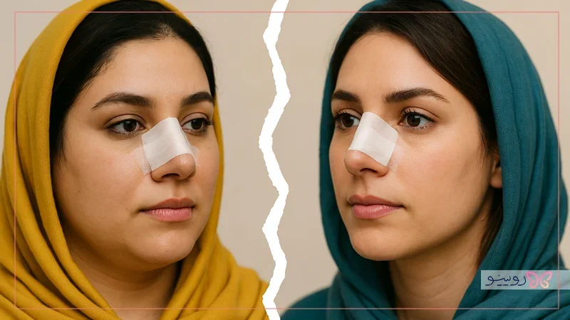 مدت چسب زدن در بینی گوشتی و استخوانی